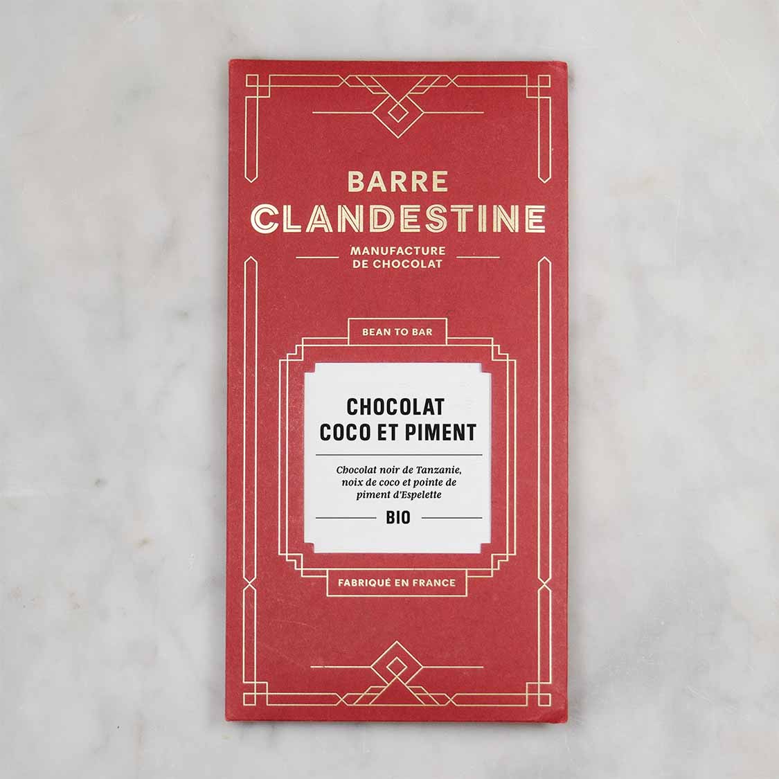 Barre chocolat, coco et piment